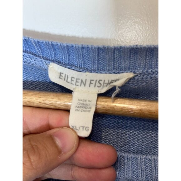 Eileen Fisher 100% Linen Sweater Light Blue XL Womens - Picture 4 of 8